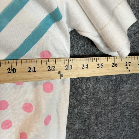 Vintage Cabin Creek Shirt Womens Petite 14P White Floral Graphic Banded Hem 90s - Picture 8 of 11